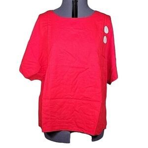 NWOT Truth + Style Mixed Media Top with Button Detail Sz XL